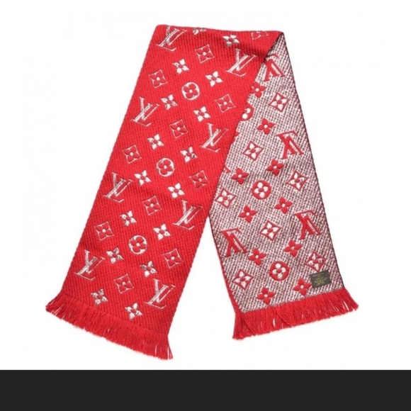 Louis Vuitton Monogram Logomania Red Shine Scarf Ref M75832 BNWOT 100% Authentic - Picture 1 of 4